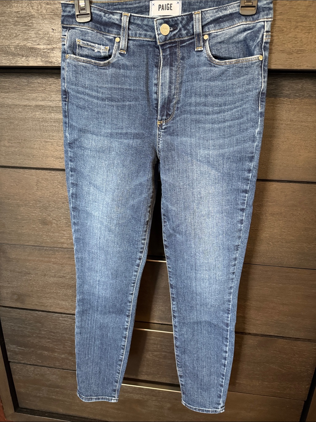 Paige Medium Wash High-Rise Skinny Jeans